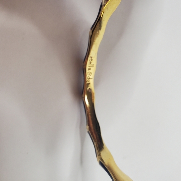 Stella & Dot Women's Bamboo Blue Enamel Bracelet - Picture 4 of 4